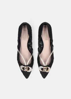 Liu Jo Bailarinas de encaje con logotipo de pedrería-Mujer Mocasines