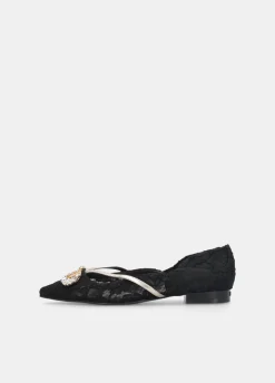 Liu Jo Bailarinas de encaje con logotipo de pedrería-Mujer Mocasines