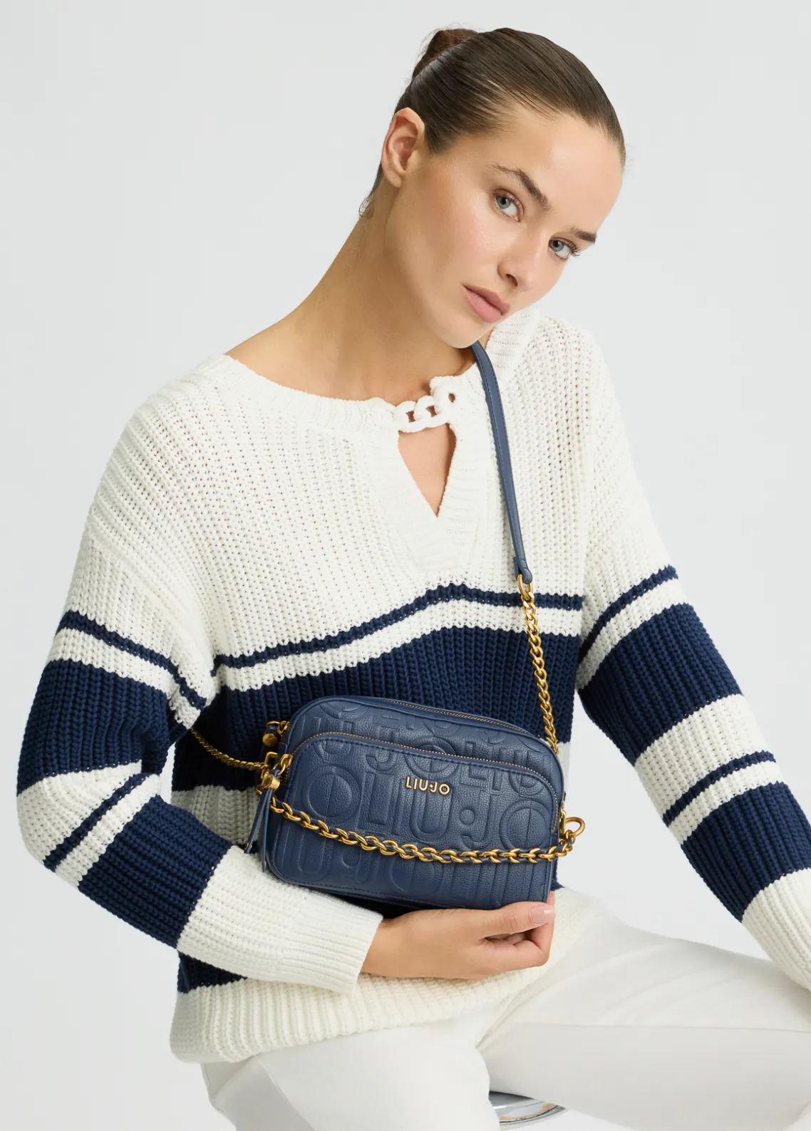 Liu Jo Bandolera mediana con cadena decorativa-Mujer Bolsos Bandoleras