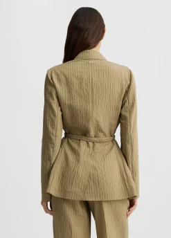 Liu Jo Blazer a rayas con cinturón-Mujer Chaquetas|Tailleur