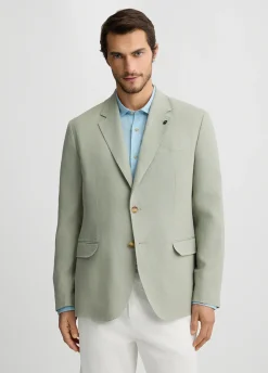 Liu Jo Blazer color salvia 100% lino-Hombre Americanas Y Chalecos