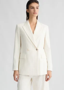 Liu Jo Blazer de doble botonadura con raya diplomática-Mujer Chaquetas|Tailleur