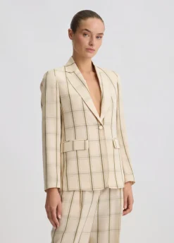 Liu Jo Blazer de lino a cuadros-Mujer Chaquetas|Tailleur