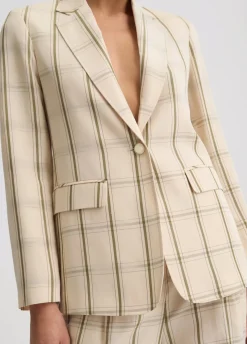Liu Jo Blazer de lino a cuadros-Mujer Chaquetas|Tailleur