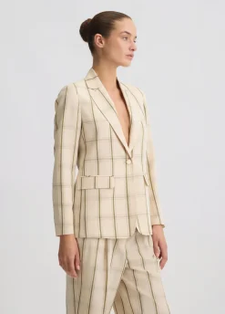Liu Jo Blazer de lino a cuadros-Mujer Chaquetas|Tailleur
