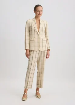 Liu Jo Blazer de lino a cuadros-Mujer Chaquetas|Tailleur