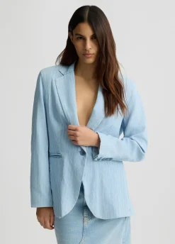 Liu Jo Blazer vaquero de raya diplomática-Mujer Chaquetas|Tailleur