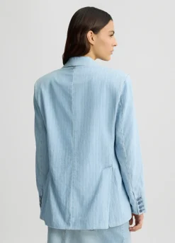Liu Jo Blazer vaquero de raya diplomática-Mujer Chaquetas|Tailleur