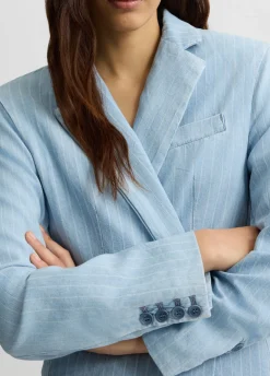 Liu Jo Blazer vaquero de raya diplomática-Mujer Chaquetas|Tailleur