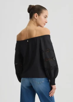 Liu Jo Blusa de algodón con bordados-Mujer Camisas Y Blusas