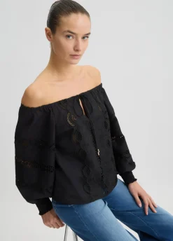 Liu Jo Blusa de algodón con bordados-Mujer Camisas Y Blusas