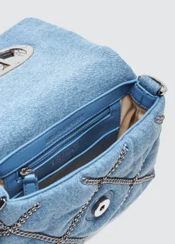 Liu Jo Bolso pequeño LaPuffy en denim con cadenas-Mujer Bolsos Bandoleras|Lapuffy