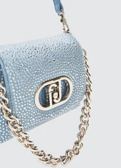 Liu Jo Bolso pequeño LaPuffy en denim con strass-Mujer Bolsos Bandoleras|Lapuffy