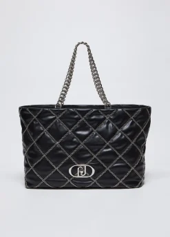 Liu Jo Bolso tote grande LaPuffy con cadenas-Mujer Tote Bags
