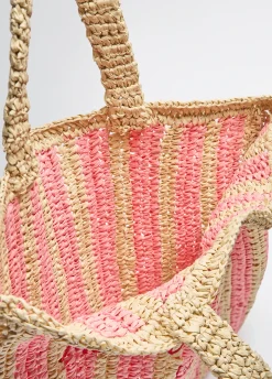 Liu Jo Bolso tote mediano de rafia a rayas-Mujer Tote Bags|Moda Baño