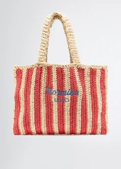Liu Jo Bolso tote mediano de rafia a rayas-Mujer Tote Bags|Moda Baño