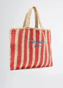Liu Jo Bolso tote mediano de rafia a rayas-Mujer Tote Bags|Moda Baño