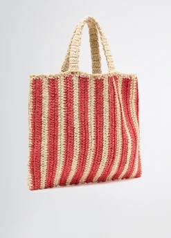 Liu Jo Bolso tote mediano de rafia a rayas-Mujer Tote Bags|Moda Baño
