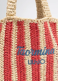 Liu Jo Bolso tote mediano de rafia a rayas-Mujer Tote Bags|Moda Baño