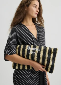 Liu Jo Bolso tote mediano de rafia a rayas-Mujer Tote Bags|Moda Baño