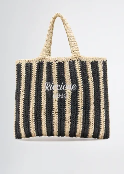 Liu Jo Bolso tote mediano de rafia a rayas-Mujer Tote Bags|Moda Baño