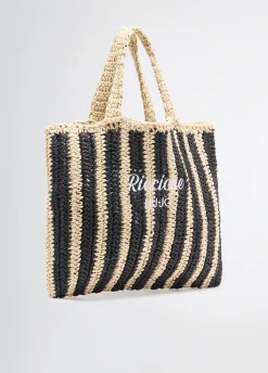 Liu Jo Bolso tote mediano de rafia a rayas-Mujer Tote Bags|Moda Baño