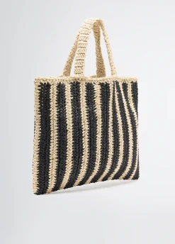 Liu Jo Bolso tote mediano de rafia a rayas-Mujer Tote Bags|Moda Baño