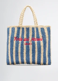 Liu Jo Bolso tote mediano de rafia a rayas-Mujer Tote Bags|Moda Baño
