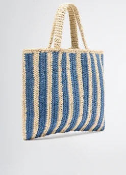 Liu Jo Bolso tote mediano de rafia a rayas-Mujer Tote Bags|Moda Baño