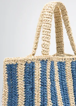 Liu Jo Bolso tote mediano de rafia a rayas-Mujer Tote Bags|Moda Baño