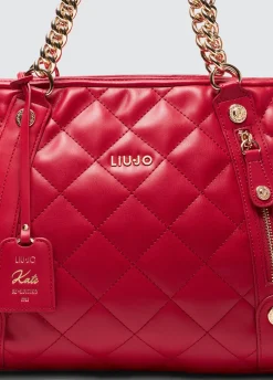 Liu Jo Bolso tote mediano guateado con charm-Mujer Tote Bags