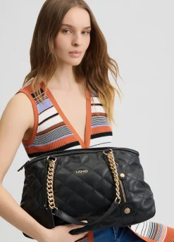 Liu Jo Bolso tote mediano guateado con charm-Mujer Tote Bags