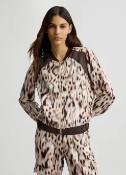 Liu Jo Bomber de raso estampado-Mujer Ropa Deportiva|Chaquetas