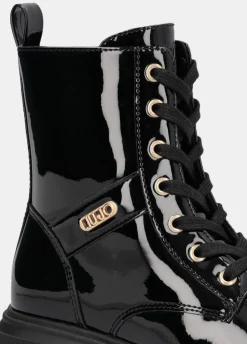 Liu Jo Botas militares de charol con brillos- Zapatos|Zapatos
