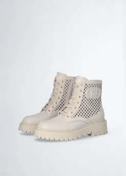 Liu Jo Botas militares de piel perforada-Mujer Botas Y Botines
