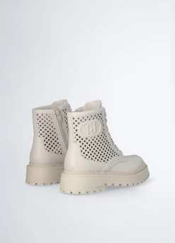 Liu Jo Botas militares de piel perforada-Mujer Botas Y Botines
