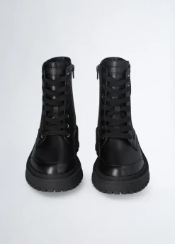 Liu Jo Botas militares de piel perforada-Mujer Botas Y Botines