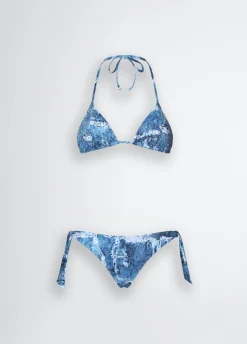 Liu Jo Braga y top de bikini efecto denim-Mujer Moda Baño