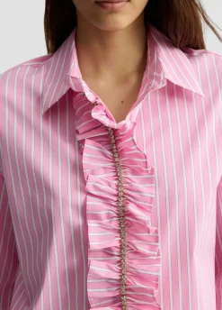 Liu Jo Camisa a rayas con volantes-Mujer Camisas Y Blusas