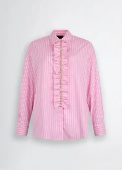 Liu Jo Camisa a rayas con volantes-Mujer Camisas Y Blusas