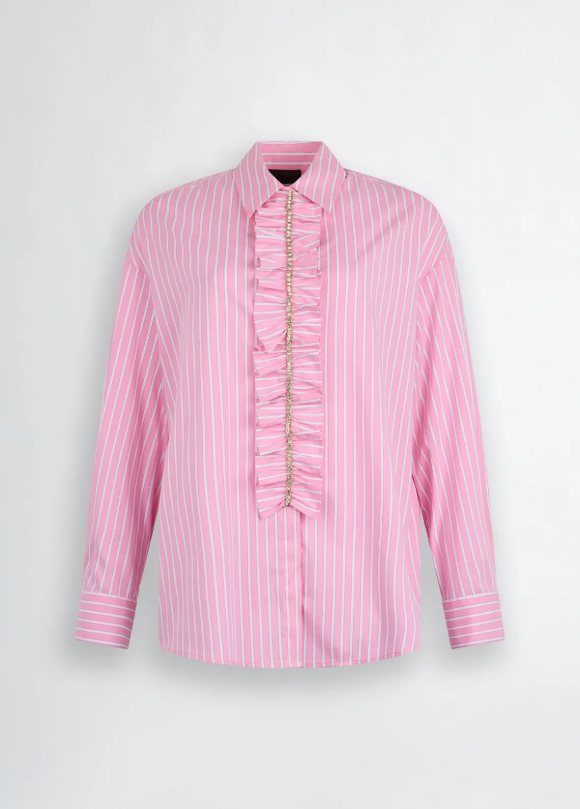 Liu Jo Camisa a rayas con volantes-Mujer Camisas Y Blusas