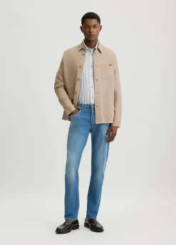 Liu Jo Camisa a rayas de algodón y lino-Hombre Camisas