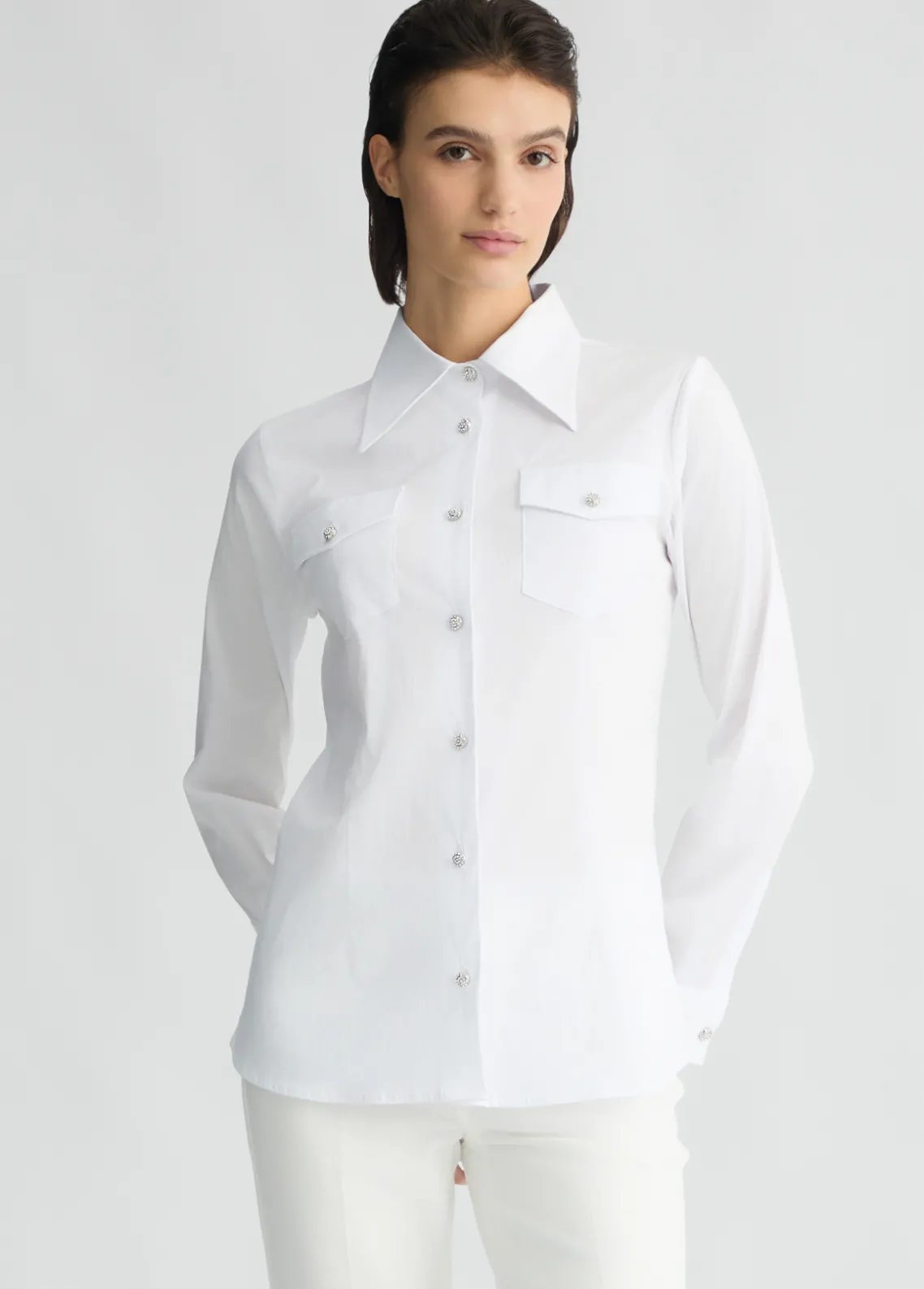 Liu Jo Camisa blanca con botones-Mujer Camisas Y Blusas