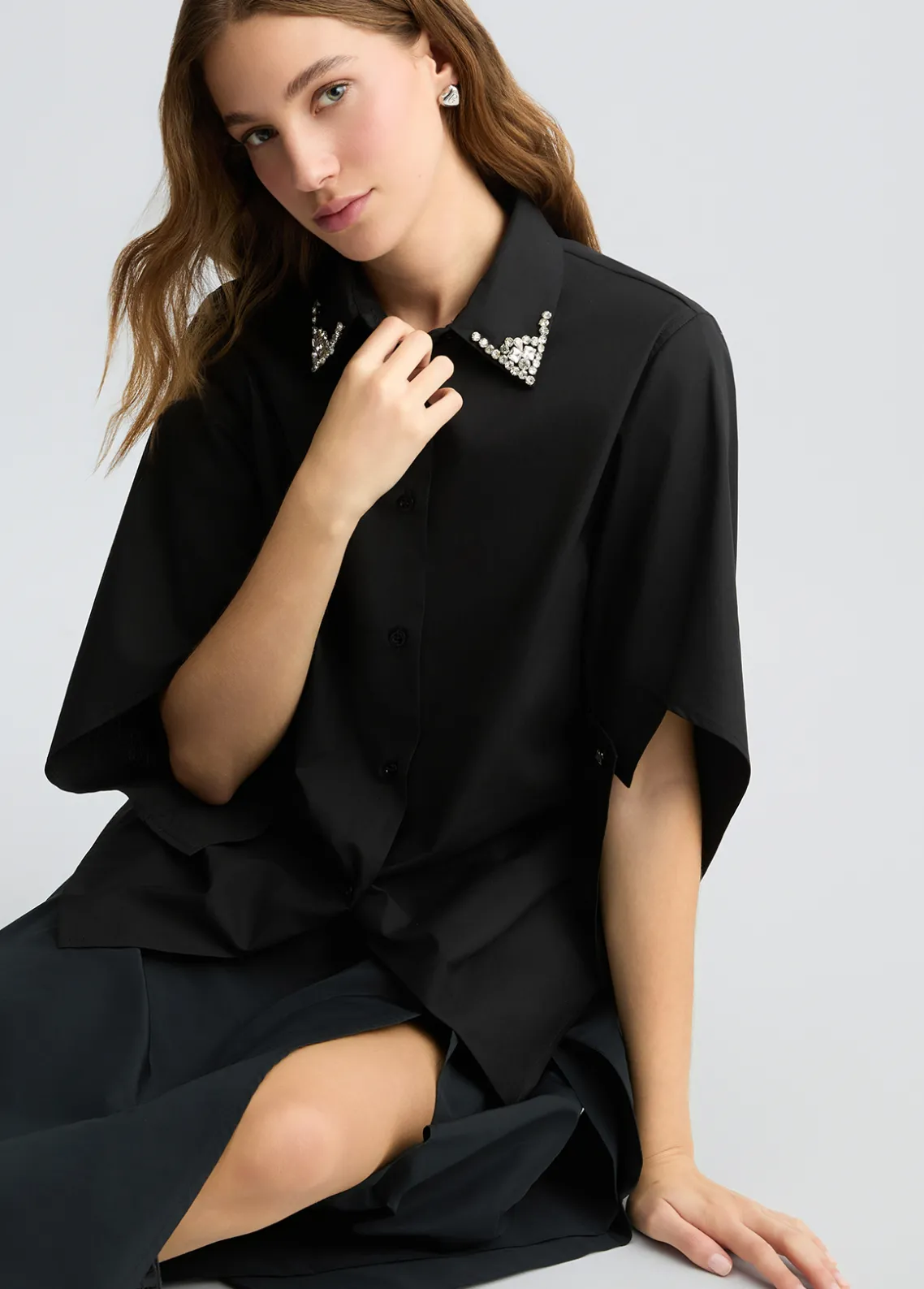 Liu Jo Camisa con bordado de joyas-Mujer Camisas Y Blusas