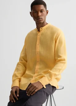 Liu Jo Camisa con cuello mao 100% lino-Hombre Camisas