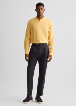 Liu Jo Camisa con cuello mao 100% lino-Hombre Camisas