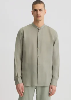 Liu Jo Camisa con cuello mao 100% lino-Hombre Camisas