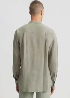 Liu Jo Camisa con cuello mao 100% lino-Hombre Camisas