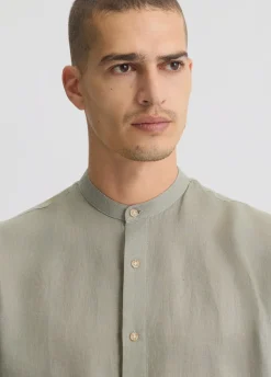 Liu Jo Camisa con cuello mao 100% lino-Hombre Camisas