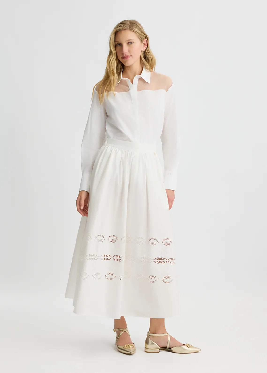 Liu Jo Camisa con insertos de organza-Mujer Camisas Y Blusas